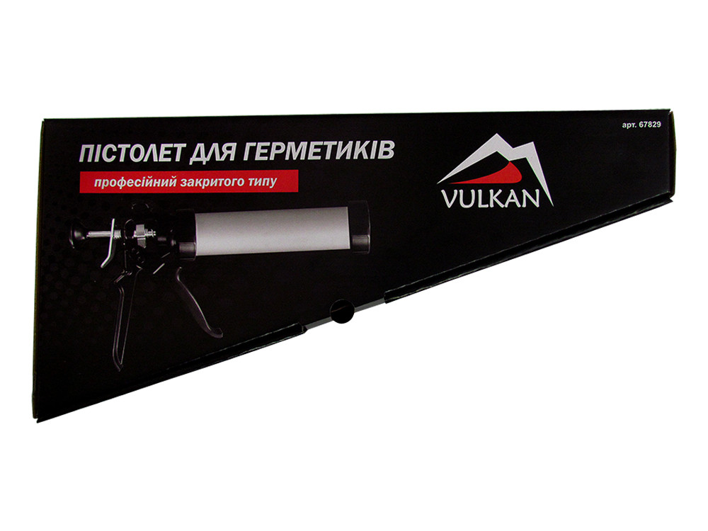 VULKAN Пістолет для герметика ручний 600мл,закритого типу, зусилля 300кг, товщ. корпусу 1,8мм