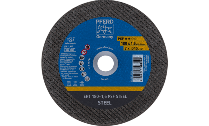 Pferd Круг відрізний 180*1,6*22 PSF STEEL сталь