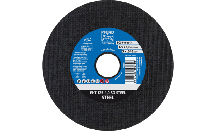 Pferd Круг відрізний 125*1*22 SG STEEL сталь