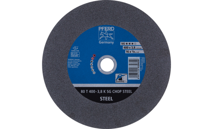 Pferd Круг відрізний 400*3,8*32 SG CHOP STEEL сталь (для стаціонарних машин)