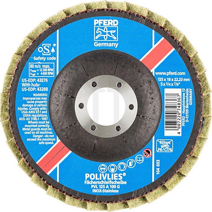 Pferd Круг пелюстковий тарілчастий волоконий 125*18*22мм (нерж) PVL125А100G Polivlies