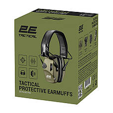 Тактичні захисні активні навушники 2E Pulse Pro Army Green NRR 22 дБ Хакі/ Чорний (2E-TPE026ARGN), фото 2