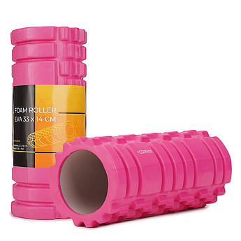 Масажний ролик Cornix EVA 33 x 14 см (валик, ролер) XR-0031 Pink .