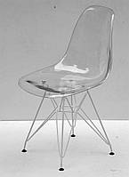 Стул Nik WT-ML прозрачный акрил на белых металлических ножках Eames DSR Chair transparent