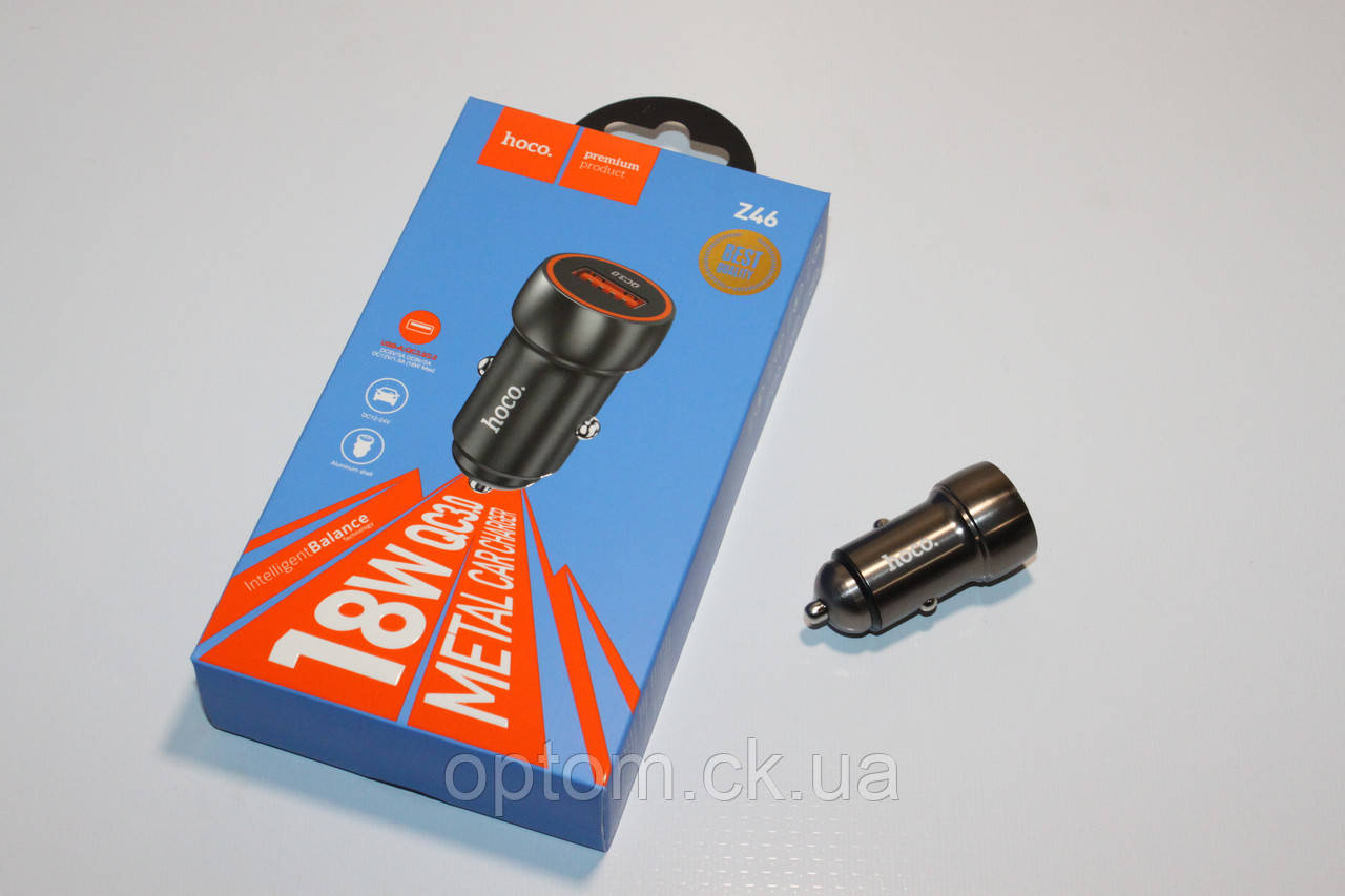 Автомобільна зарядка HOCO Z46 USB QC3.0 18W