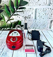 Фрезер портативный для маникюра и педикюра с аккумулятором Nail Drill ZS-219 35000 оборотов 45 Вт красный