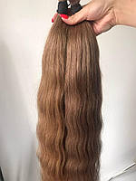 Натуральные волосы в срезе русые, волна 50 см 50 грамм для наращивания