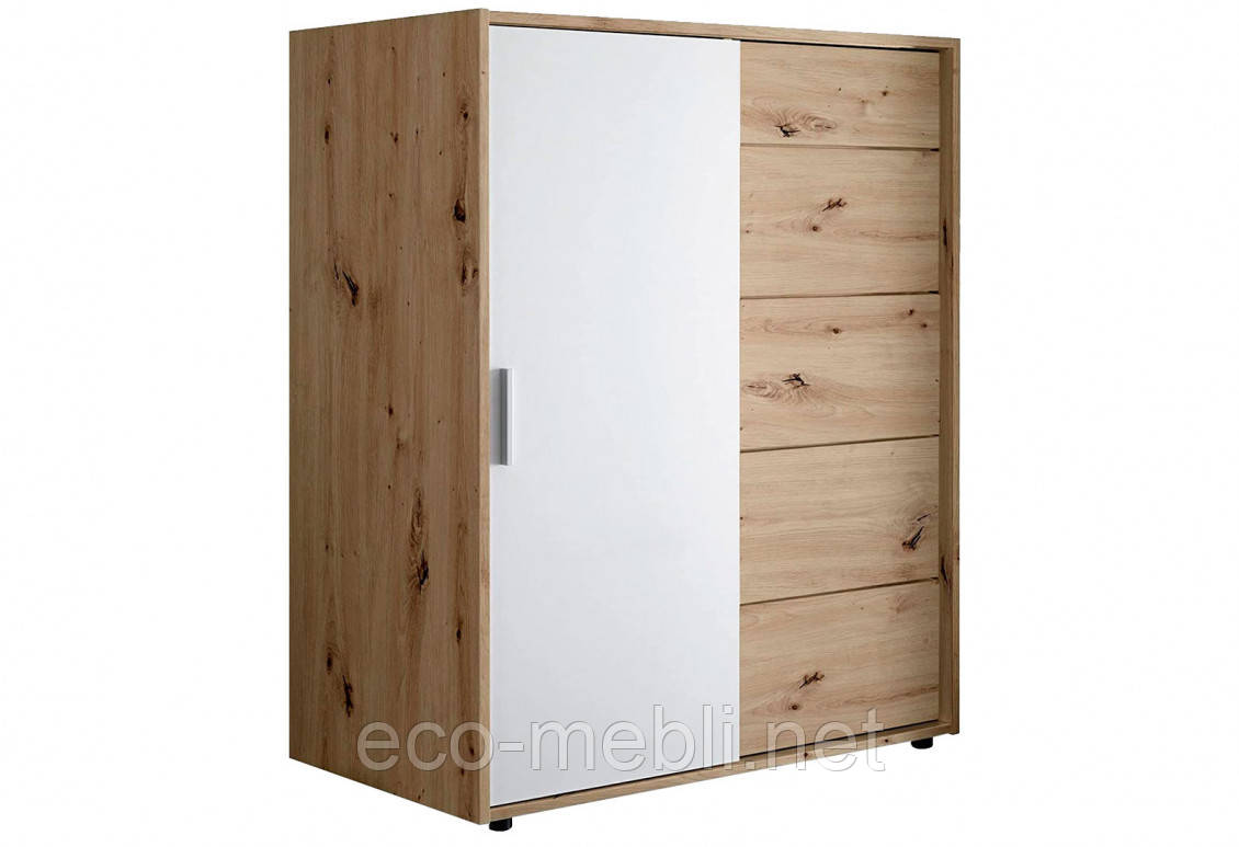 Комод Кейс Міромарк 1Д5ш білий/дуб артизан, фото 1