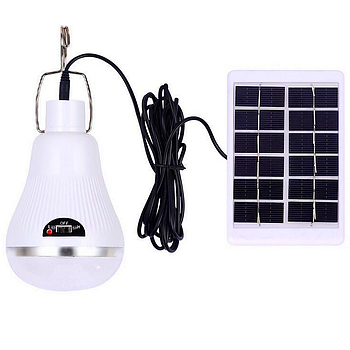 Кемпінгова лампа-ліхтар акумуляторна 900 мАч, з сонячною панеллю та гачком, GR-6028