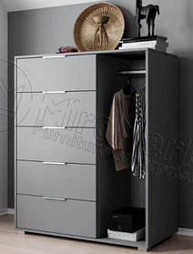 Комод Люція Міромарк 5ШХ білий,графіт