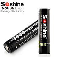 Аккумулятор Soshine 18650 Li-Ion 3400 mAh защищенный