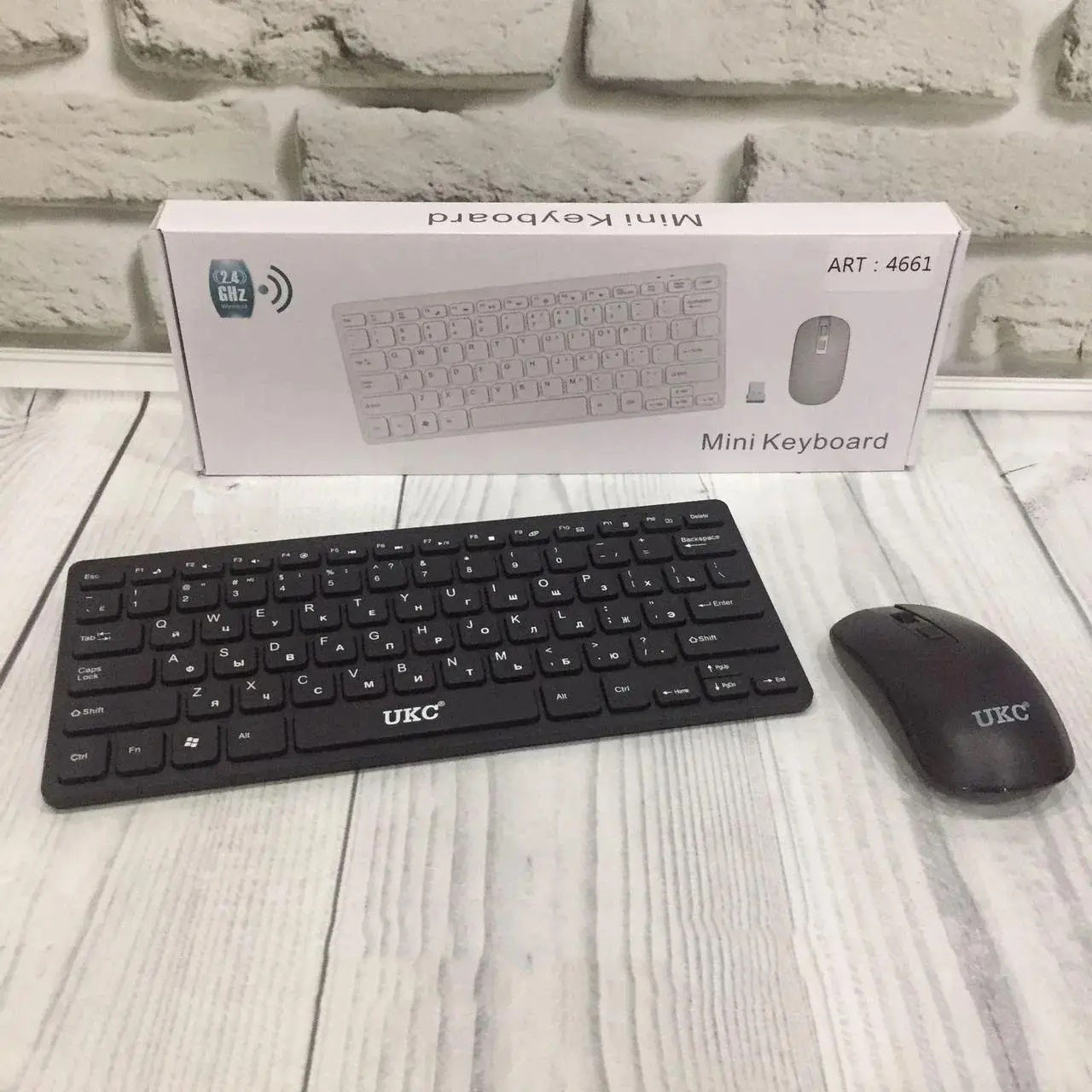 Бездротова клавіатура IOS з мишкою Keyboard Wireless 901. TO-694 Колір: чорний, фото 1
