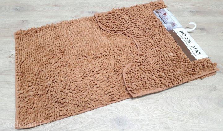 Килимки 90*60+60*40 см  для ванної кімнати набір бежевий, фото 1