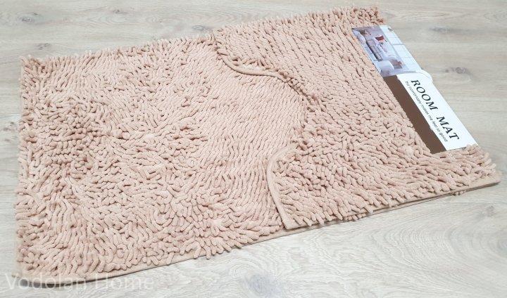 Килимки 80*50+50*40 см для ванної кімнати набір світло-бежевий