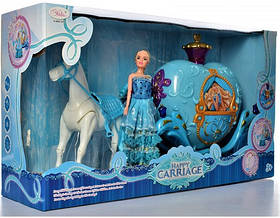 Карета з лялькою та конячкою 804А шарнірна іграшка для дівчаток