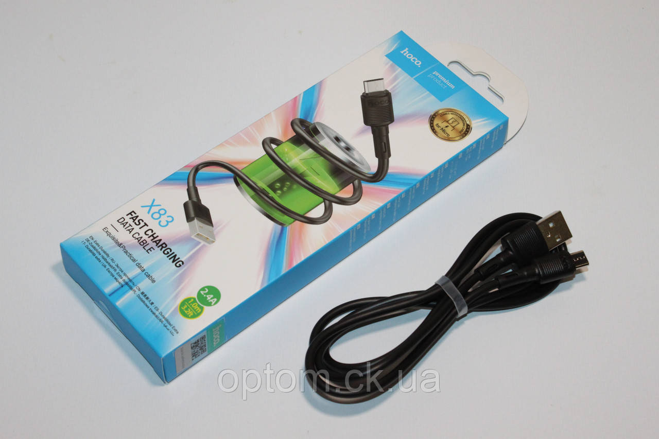 Кабель HOCO X83 microUsb 1m Black