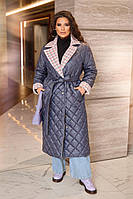 Стьобане жіноче пальто батал Розміри: 46-48, 50-52, 54-56, 58-60, 62-64, 66-68