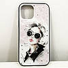 Чохол для Apple Iphone 12 Pro Max дівчина в окулярах. Колір: рожевий DA-84, фото 2
