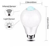 Світлодіодна лампа E27 20 W на 85-265 вольтів із датчиком руху, фото 2