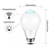 Світлодіодна лампа E27 20 W на 85-265 вольтів із датчиком руху, фото 4
