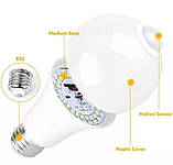 Світлодіодна лампа E27 20 W на 85-265 вольтів із датчиком руху, фото 6