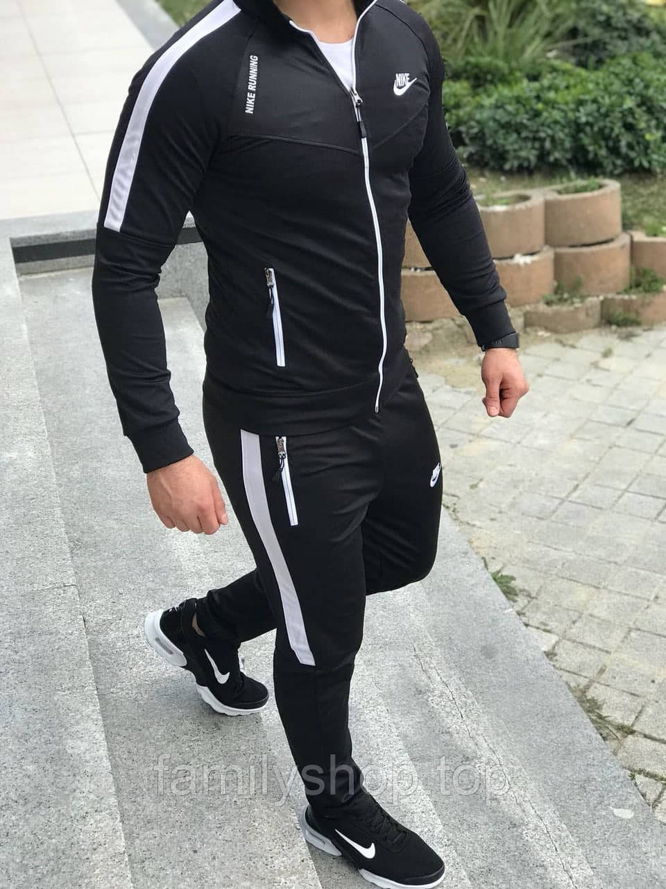 Чоловічий спортивний костюм Nike красивий зручний демісезонний, колір чорний, синій, червоний, білий, жовтий