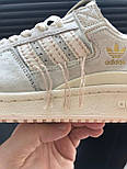 Жіночі кросівки Adidas Forum Low 84 Off White весна-осінь повсякденні замшеві. Живе фото, фото 3