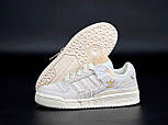 Жіночі кросівки Adidas Forum Low 84 Off White весна-осінь повсякденні замшеві. Живе фото, фото 6