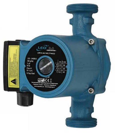 Насос циркуляційний Leo 3.0 LRP32-70/180 150Вт Hmax 7м Qmax 67 л/хв Ø2" 180мм + гайки Ø1¼", фото 1