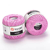 Пряжа YarnArt Violet (Виолет) 100% хлопок - 0319 розово лиловый