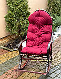 Крісло качалка плетена з лози та ротангу в наборі з подушкою. Арт:9995, фото 4