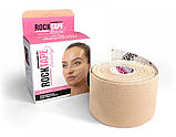 Кінезіотейп для обличчя RockTape Beauty Gentle 5 см х 5 м (США) Бежевий, фото 2