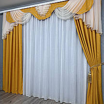 Комплект штор з ламбрекеном № 453 жовтий, фото 4