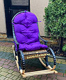 Крісло-качалка плетена з лози та ротангу в наборі з подушкою. Арт:9997, фото 2