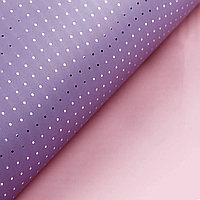 Плівка (калька) матова в рулоні "Срібні краплинки на лавандовому + рожевий", (58 см х 58 см) 5 листів