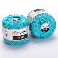 Пряжа YarnArt Violet (Виолет) 100% хлопок - 5353 бирюзовой