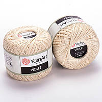 Пряжа YarnArt Violet (Віолет) 100% хлопок - 6194 світлий льон