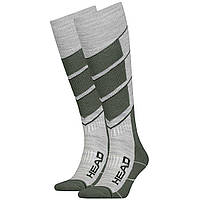 Шкарпетки Head Ski V-shape Kneehigh Grey Green 2P розмір 31-34