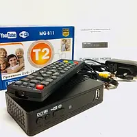 Тюнер цифровий ефірний телевізійна приставка приймач T2 з переглядом YouTube MG 811 TV з функціями IPTV, Wi