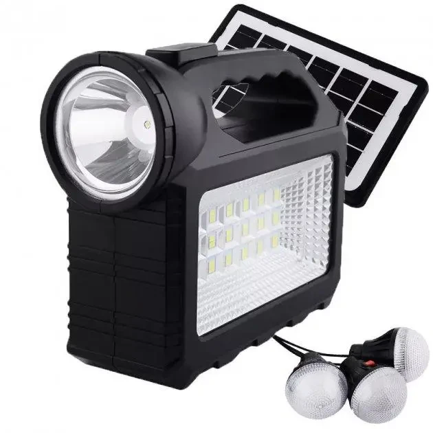 Ліхтар-прожектор із сонячною панеллю GDTimes GD-101 (Power Bank +3 лампи) — система автономного освітлення