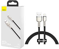 Кабель Baseus Cafule Series Metal Data Cable USB to IP 2.4A 0.25m Black (CALJK-01)