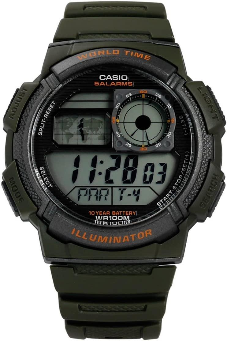 Zielony Чоловічий наручний годинник Casio Collection AE-1000W