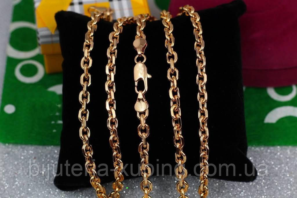 Цепочка "Якорная" позолоченная 60 см * 5 мм, Цепочка Медзолото - фото 1 - id-p1094465247