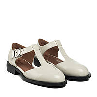 Туфли женские светлые кожаные с ремешком Brocoli 37 36 37