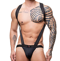 Чоловіча еластична нижня білизна Mankini з відкритою спиною (Розміри XL-XXL), Чорний