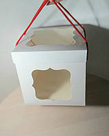 Коробка для торта 17 см с окном / упаковка 5 шт