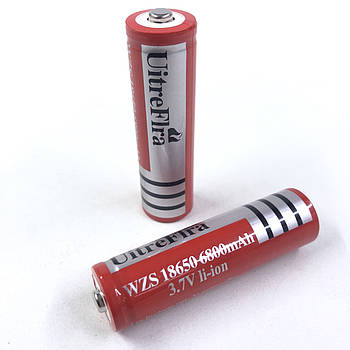 Акумулятори Ultra Fire /18650/4,2V/6800mA червоні (500 шт./ясть)