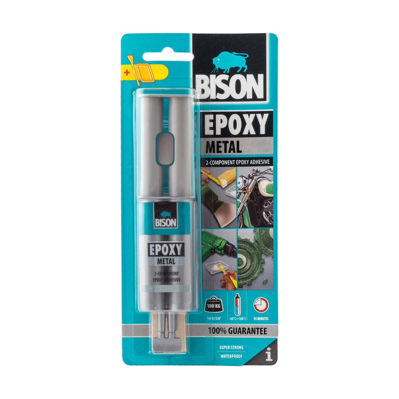 Двокомпонентний епоксидний клей BISON для металу 24 мл