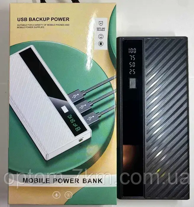 Внешний аккумулятор повербанк Power Bank 20000 mAh(реальна 3000ман) USB Backup power M - фото 2 - id-p1759167924