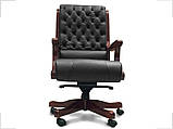 Крісло керівника Сорренто (преміум) шкіра чорне, фото 4
